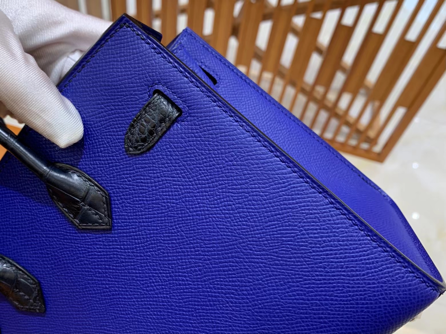Hermes Birkin 25cm togo 7T Electric blue Gold Hardware Full Handmade -  lushenticbags